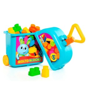CARRITO CON 20 BLOQUES AZUL