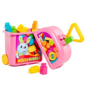 CARRITO CON 20 BLOQUES ROSA