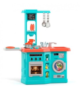 COCINA CON PLANCHADOR AZUL